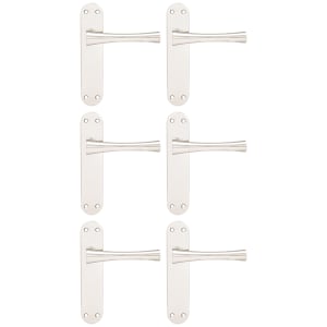 Monaco Satin Nickel Latch Door Handle – 3 Pairs Monaco Satin Nickel Latch Door Handle – 3 Pairs