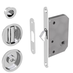 Sliding Door Bathroom Lock Set Round